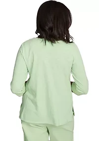 Petite Parrot Cay Solid Top with Lace Trim