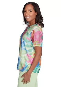 Petite Parrot Cay Tropical Texture Top