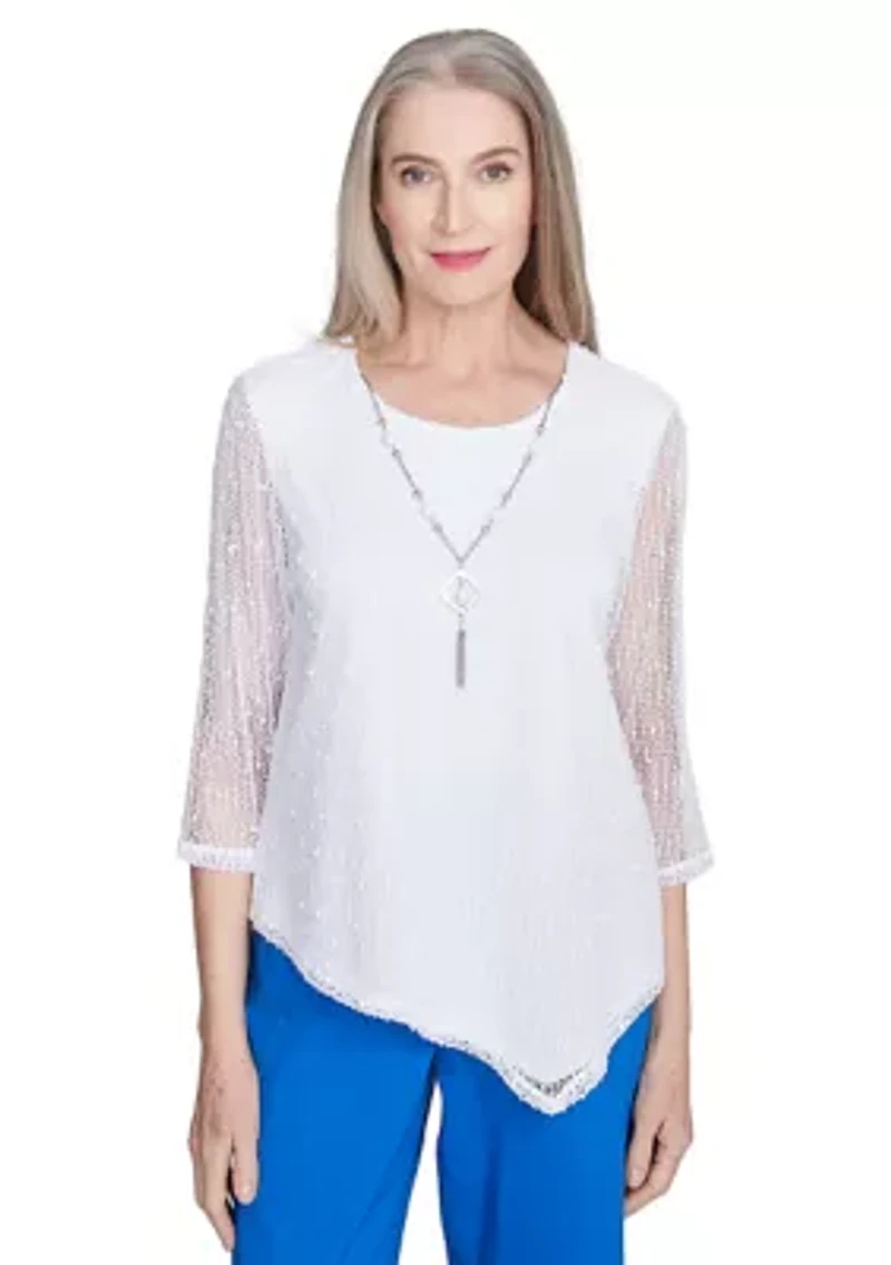 Petite Parrot Cay Popcorn Mesh Top