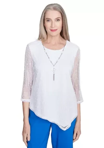 Petite Parrot Cay Popcorn Mesh Top
