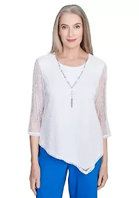 Petite Parrot Cay Popcorn Mesh Top