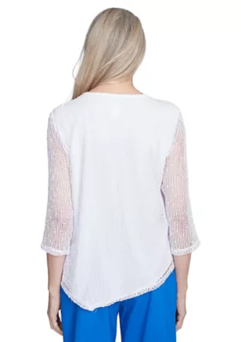 Petite Parrot Cay Popcorn Mesh Top
