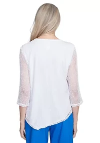 Petite Parrot Cay Popcorn Mesh Top