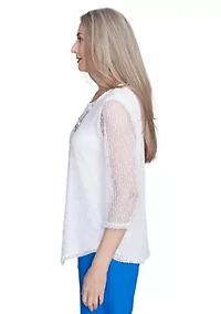 Petite Parrot Cay Popcorn Mesh Top