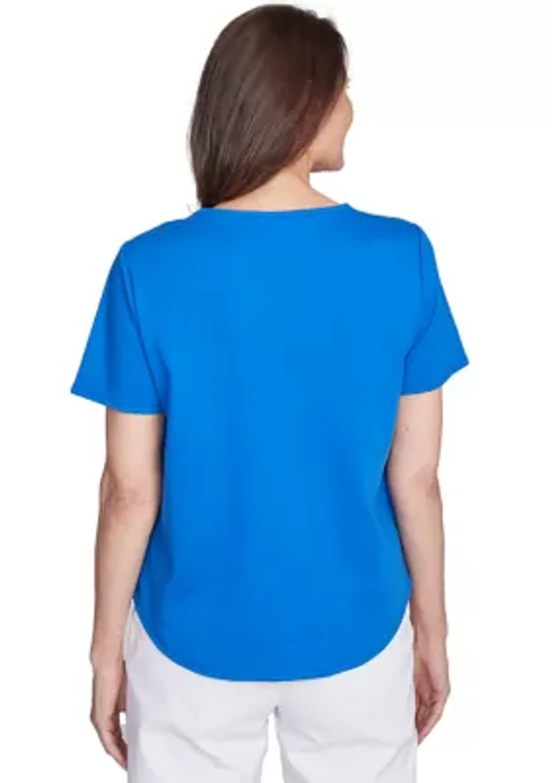 Petite Parrot Cay Floral Embroidery Top