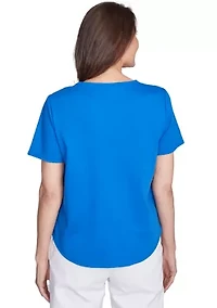 Petite Parrot Cay Floral Embroidery Top