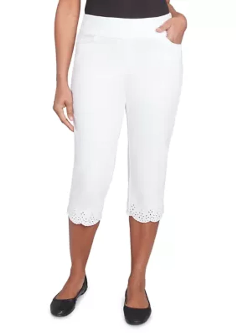 Women's Crystal Springs Eyelet Cuff Capri Pants
