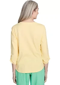 Women's Rise & Shine Floral Embroidery Top