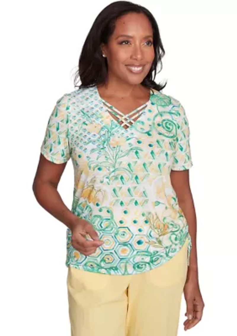 Women's Rise & Shine Geo Patchwork Top