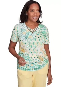 Women's Rise & Shine Geo Patchwork Top