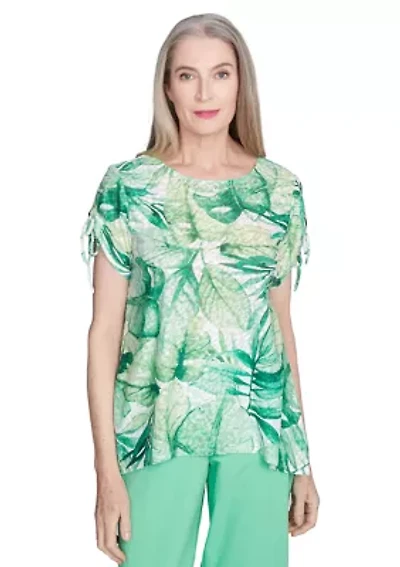 Women's Rise & Shine Monotone Tropical Leaves