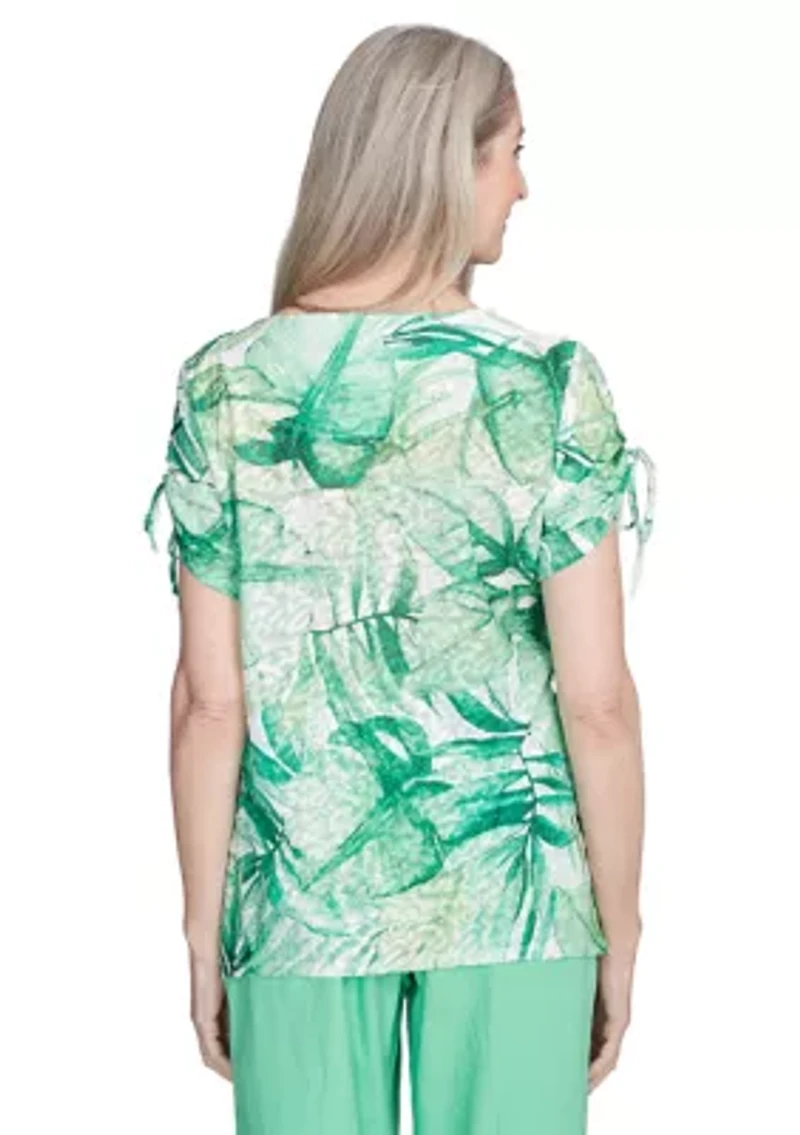 Women's Rise & Shine Monotone Tropical Leaves