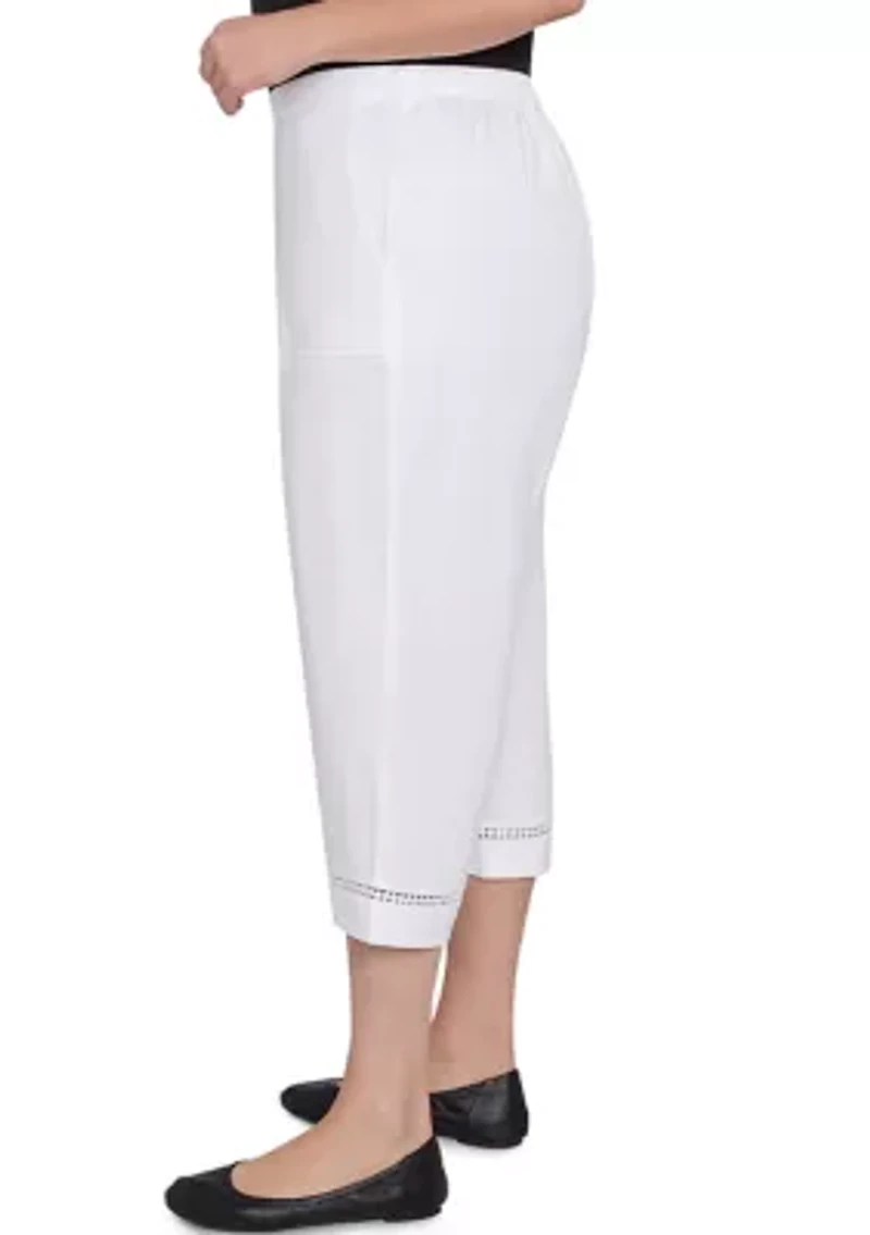 Plus Rise and Shine Dot Lace Trim Capri Pants