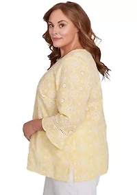 Plus Rise & Shine Flower Embroidered Eyelet
