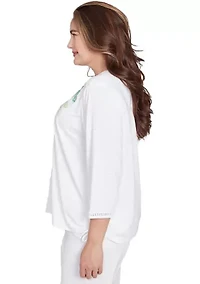Plus Rise & Shine Embroidered Pineapple Top