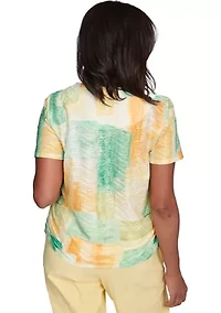Petite Rise & Shine Patch Texture Top