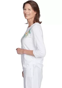 Petite Rise & Shine Embroidered Pineapple Top