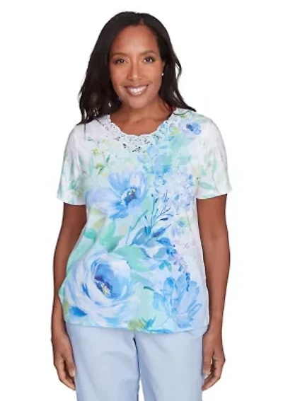 Women's St. Thomas Drama Floral Print Top