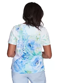Women's St. Thomas Drama Floral Print Top