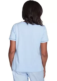 Petite St. Thomas Appliqué Dragonfly Flowers Top