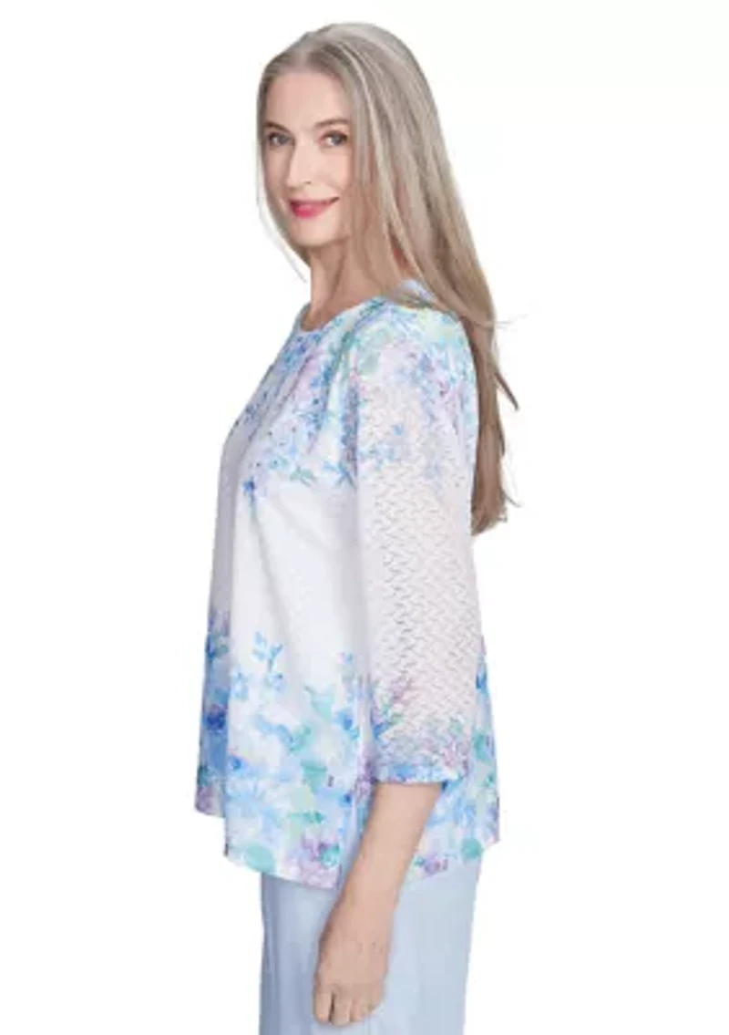 Petite St. Thomas Floral Yoke and Border Top