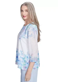 Petite St. Thomas Floral Yoke and Border Top
