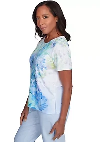 Petite St. Thomas Drama Floral Print Top