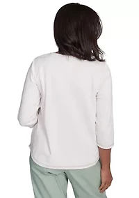 Women's Santa Fe Asymmetric Floral Embroidery Top