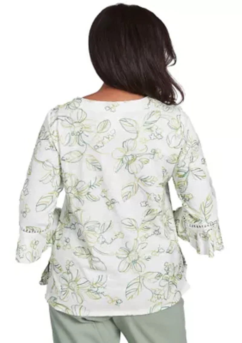 Women's Santa Fe Monotone Embroidery Top