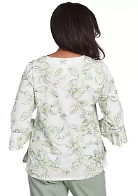 Women's Santa Fe Monotone Embroidery Top
