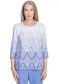 Women's Santa Fe Ombré Medallion Print Blouse
