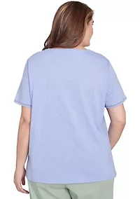 Plus Santa Fe Butterfly Embroidery Top