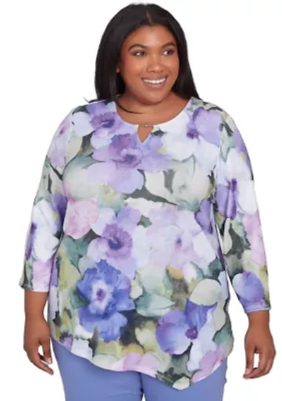 Plus Santa Fe Drama Floral Top