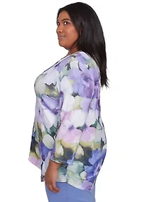 Plus Santa Fe Drama Floral Top