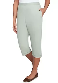 Petite Santa Fe Capri Pants with Crochet Inset