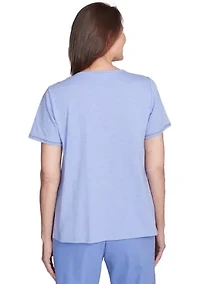 Petite Santa Fe Butterfly Embroidery Top