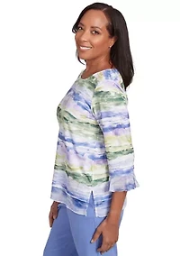 Petite Santa Fe Watercolor Biadere Top