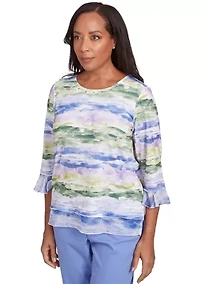 Petite Santa Fe Watercolor Biadere Top