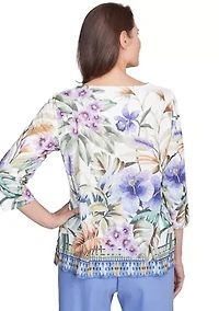 Petite Santa Fe Tropical Border Top