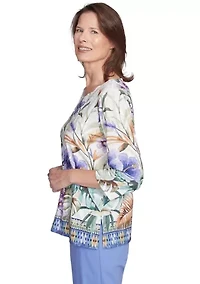 Petite Santa Fe Tropical Border Top