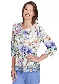 Petite Santa Fe Tropical Border Top