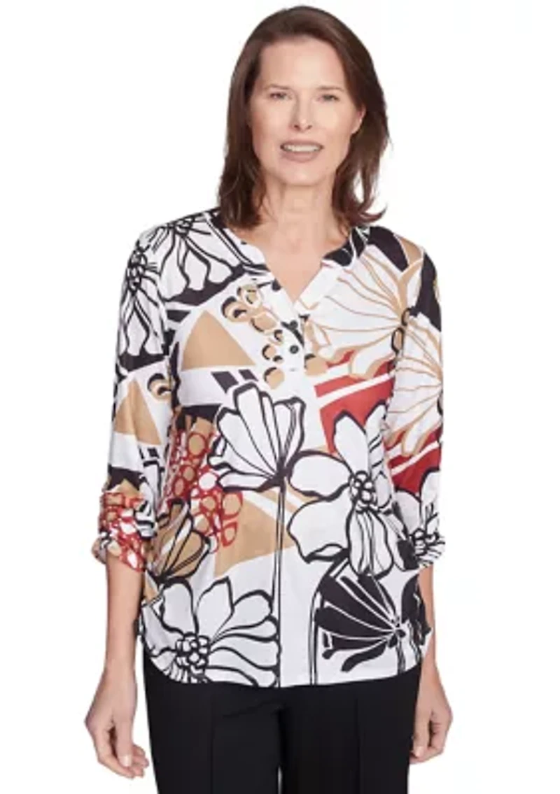 Petite Natural Instinct Bold Floral Top