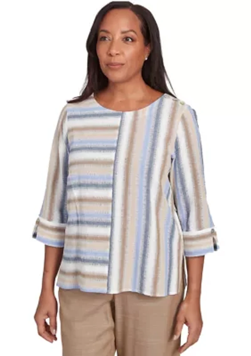 Women's Summer Solstice Spliced Stripe Top