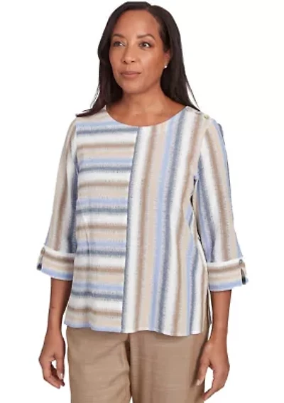 Women's Summer Solstice Spliced Stripe Top