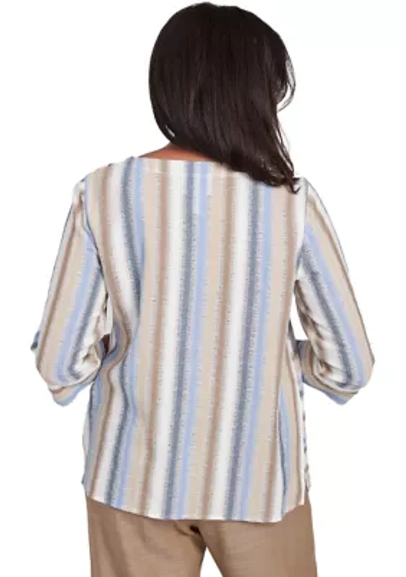 Women's Summer Solstice Spliced Stripe Top