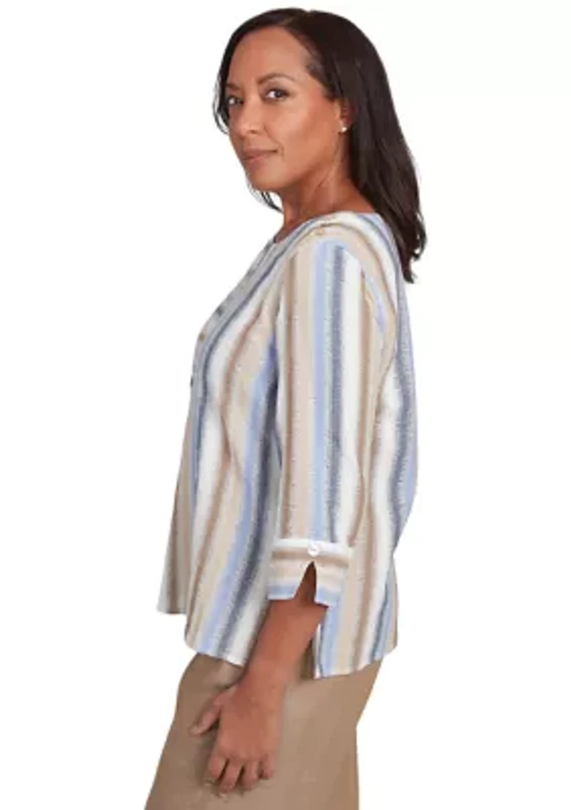 Women's Summer Solstice Spliced Stripe Top