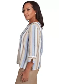 Women's Summer Solstice Spliced Stripe Top