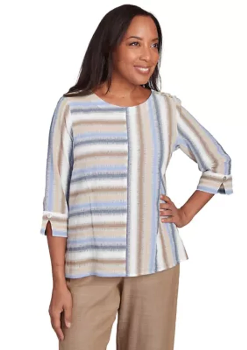 Women's Summer Solstice Spliced Stripe Top