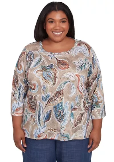 Plus Summer Solstice Printed Top