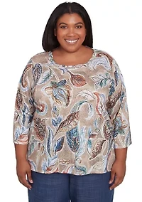 Plus Summer Solstice Printed Top
